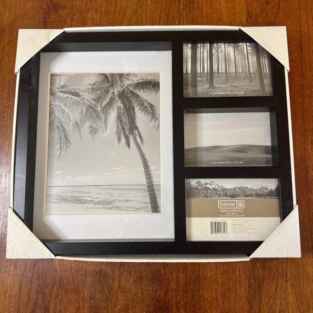 Home Gallery Collection Multi Photo Frame 8x10 4x6 Black